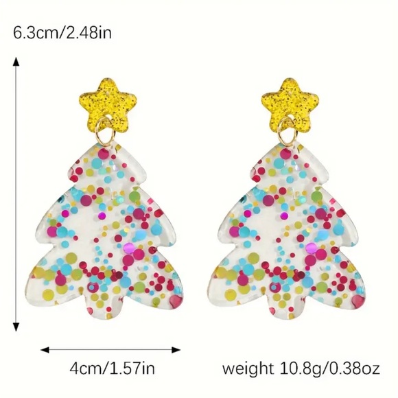 🎄3 for $23🎄 Star Christmas Tree Earrings - Picture 2 of 2